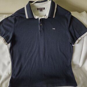 Michael Kors navy blue with white trim polo shirt, size M